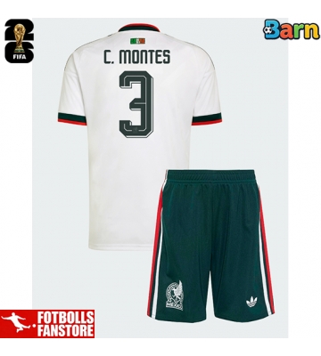 Mexiko Cesar Montes #3 Bortatröja Barn VM 2026 Kortärmad (+ Korta byxor)